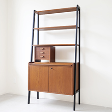 Bookshelf with writing board in teak