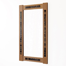 Large mirror with tiles in oak